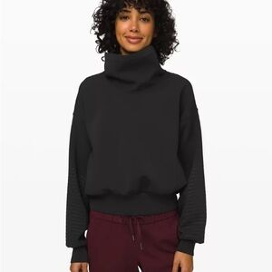Lululemon Full Flourish Athletic Pullover w/Cowl Neck, Black size 2